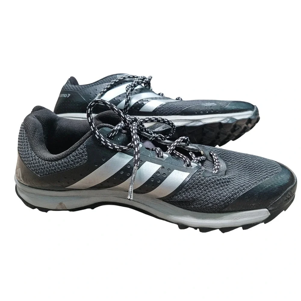Adidas Duramo 7 Trail Mens Running Shoes Black Silver Size 10 Sporty Activewear